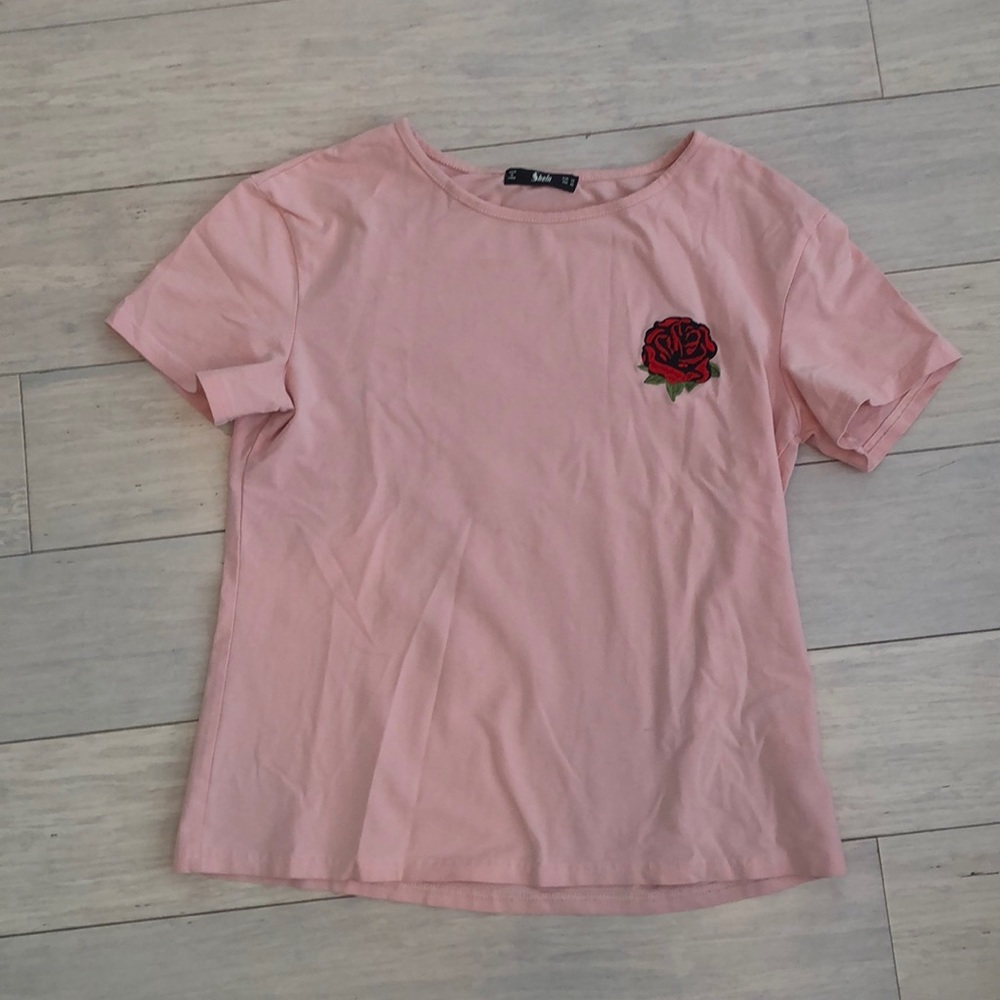 Pink Rose T Shirt (Shein)